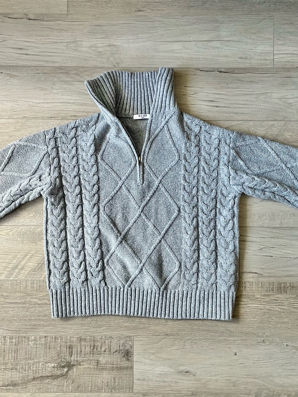 Nakd Gray Cable Knit Sweater Vest